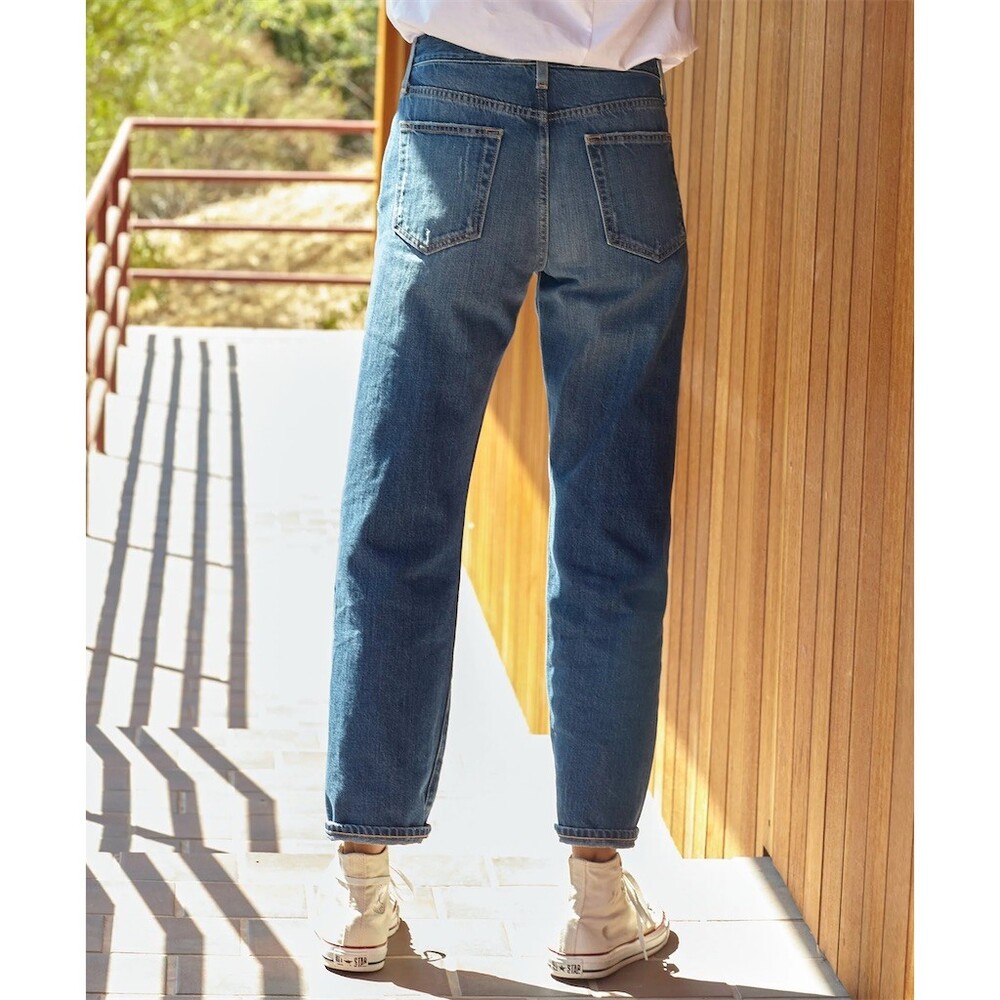Outerknown S.E.A. Jeans Size 31 Fillmore Boyfriend Distressed Medium Wash - Picture 2 of 12